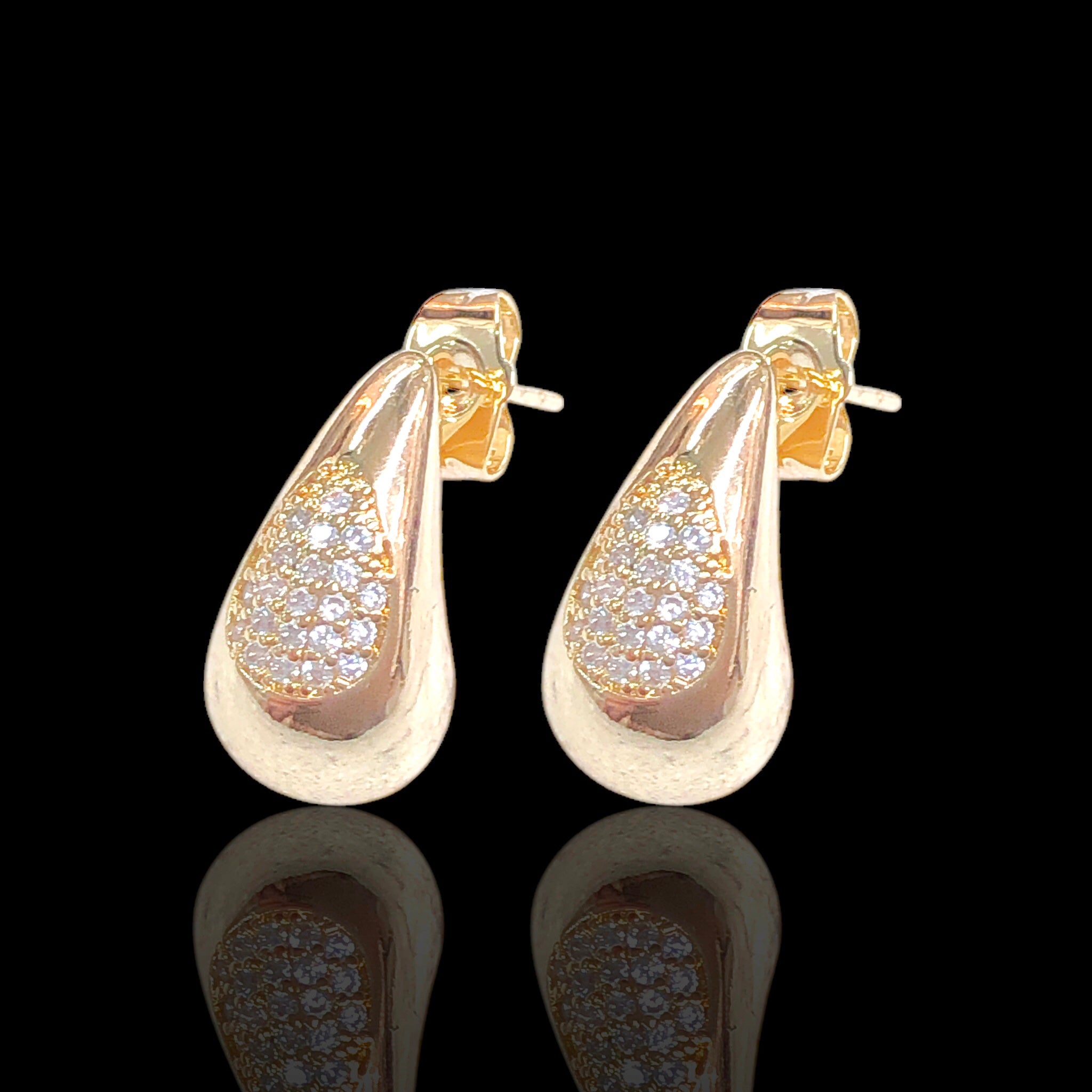 Oro Laminado Gold Filled Glamour Teardrop Earrings