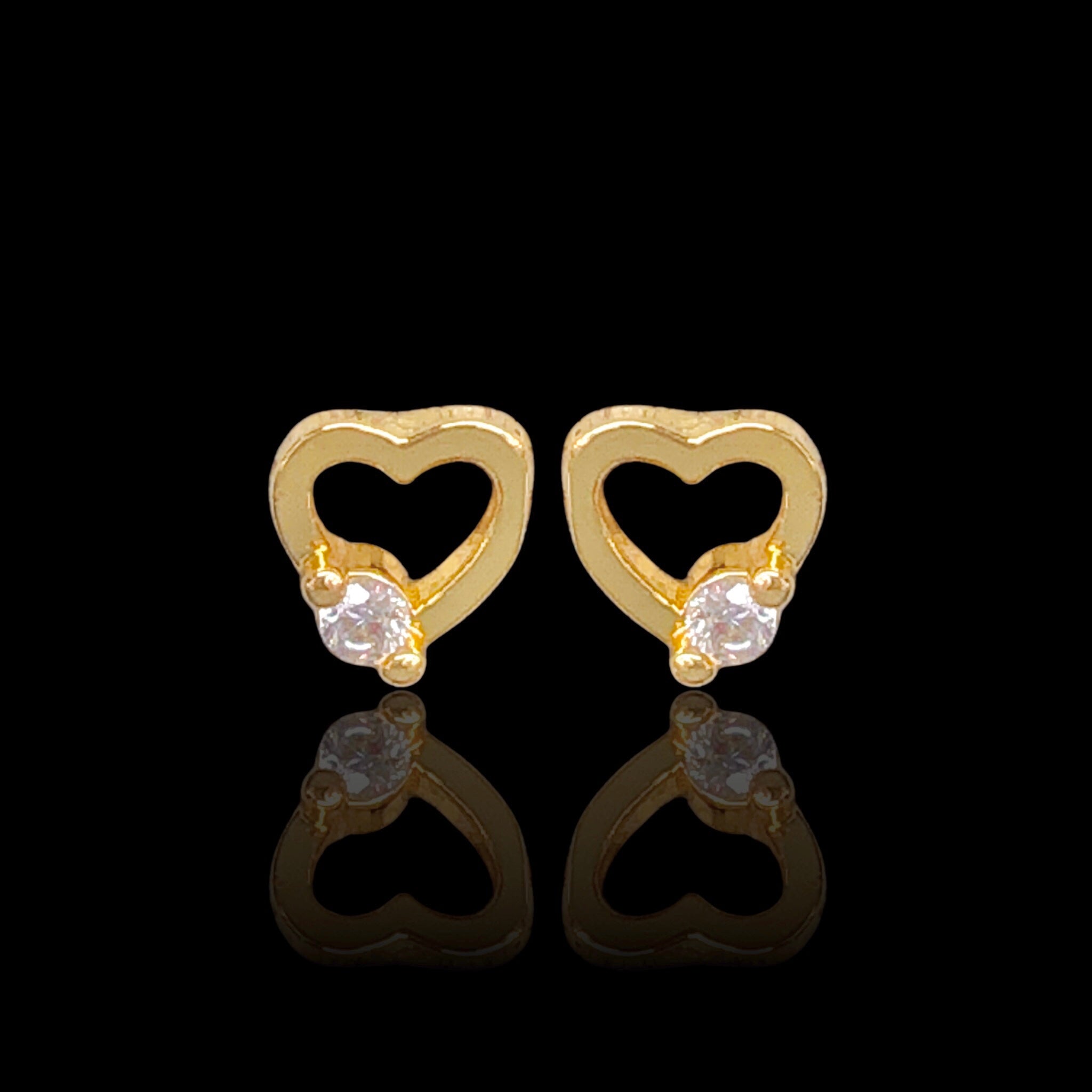 Oro Laminado Mini Heart of Venice Stud Earrings (Pack of 12)