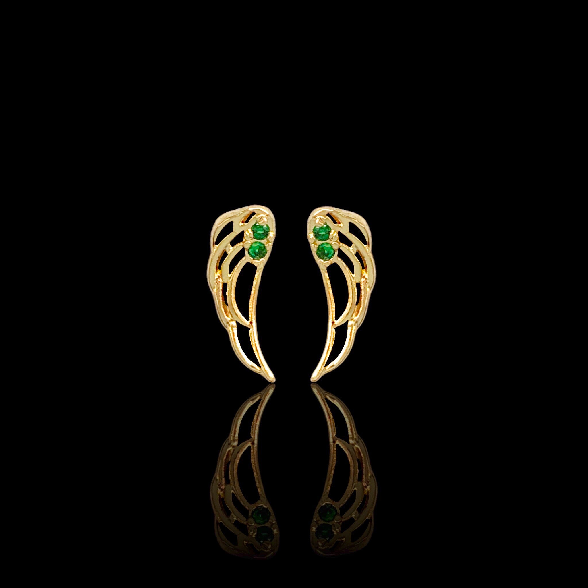 Oro Laminado Gold Mini Angel Wing Stud Earrings (Pack of 12)