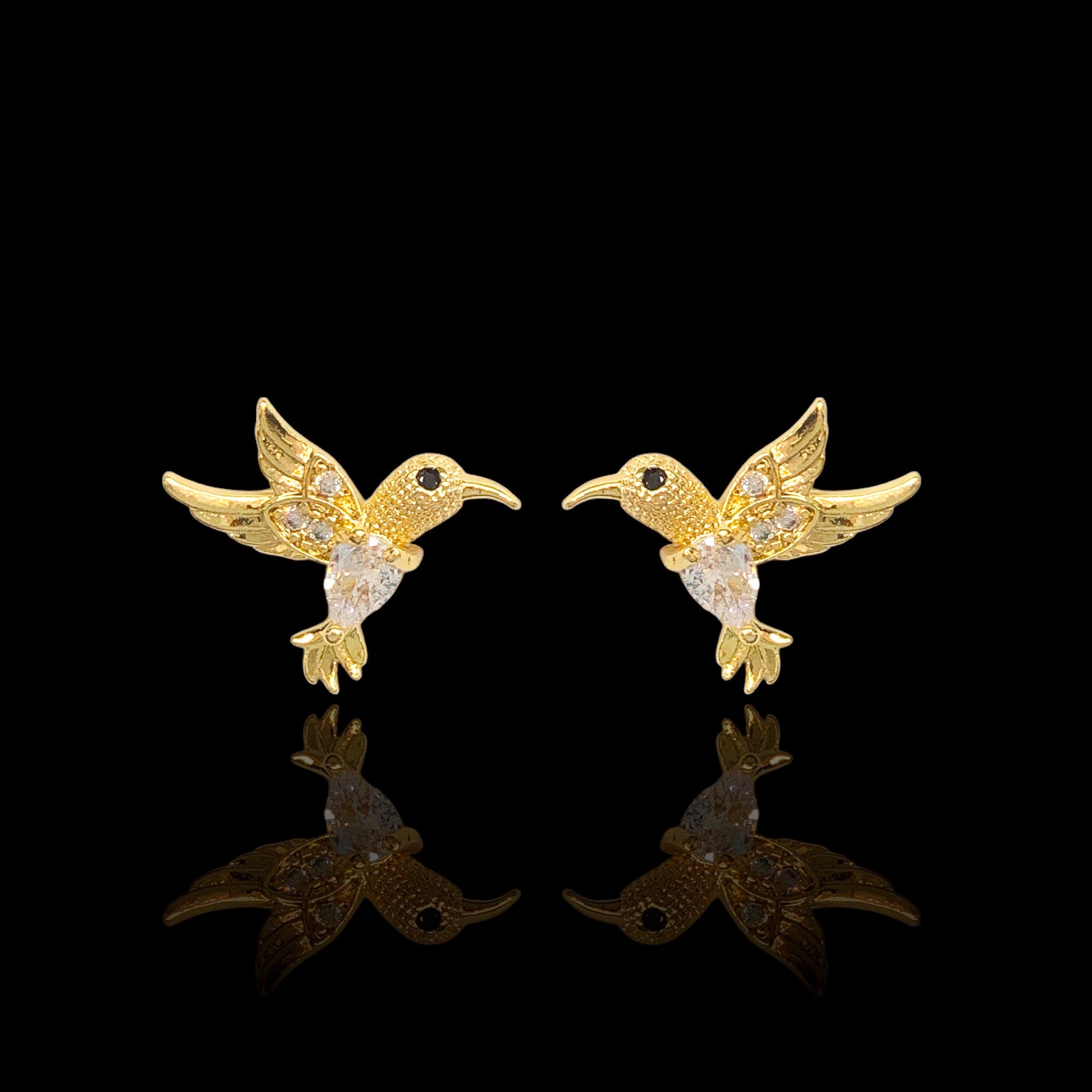 Oro Laminado Freedom Hummingbird Stud Earrings (Pack of 12)