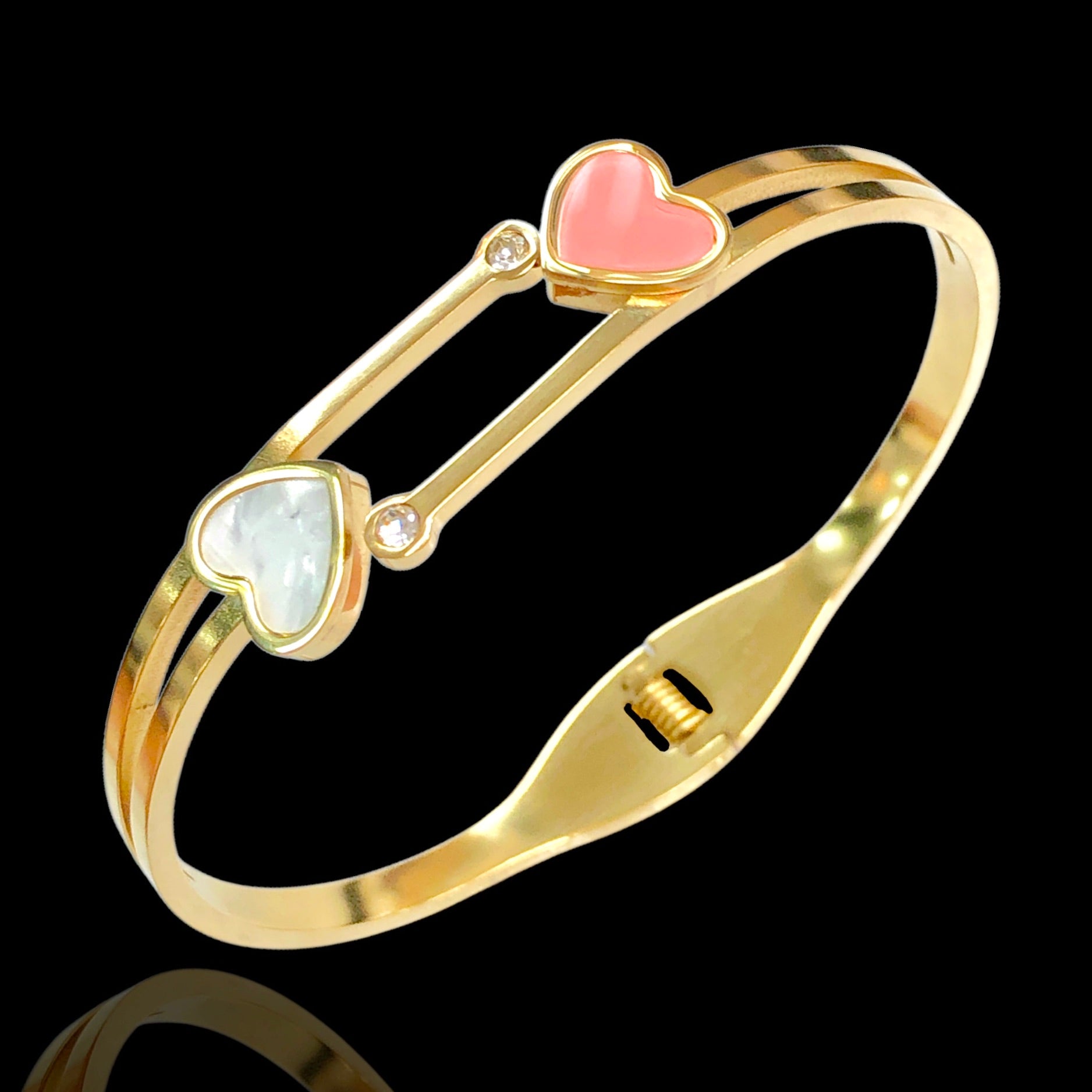 Stainless Steel Gold Filled Amelia Heart Bangle