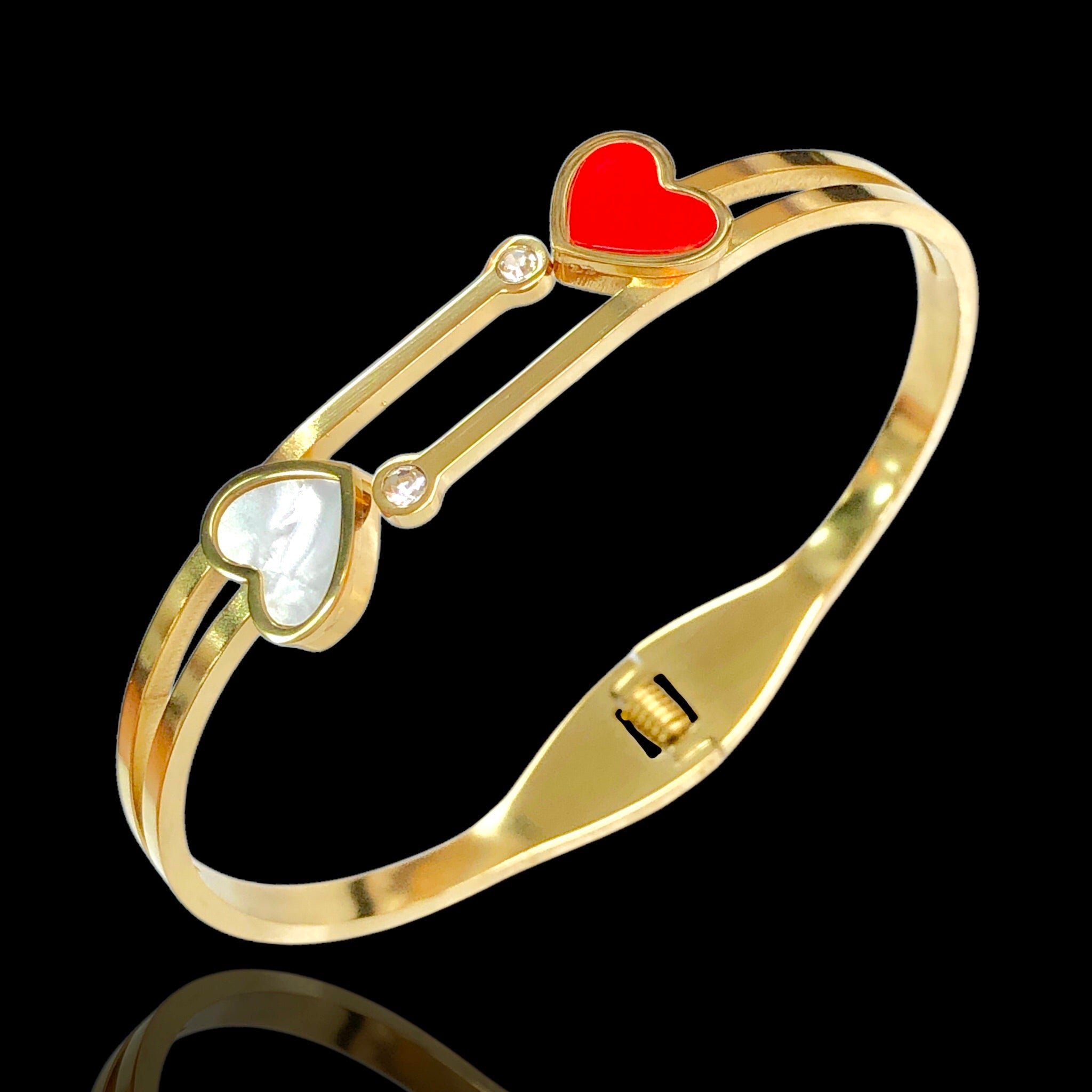 Stainless Steel Gold Filled Amelia Heart Bangle