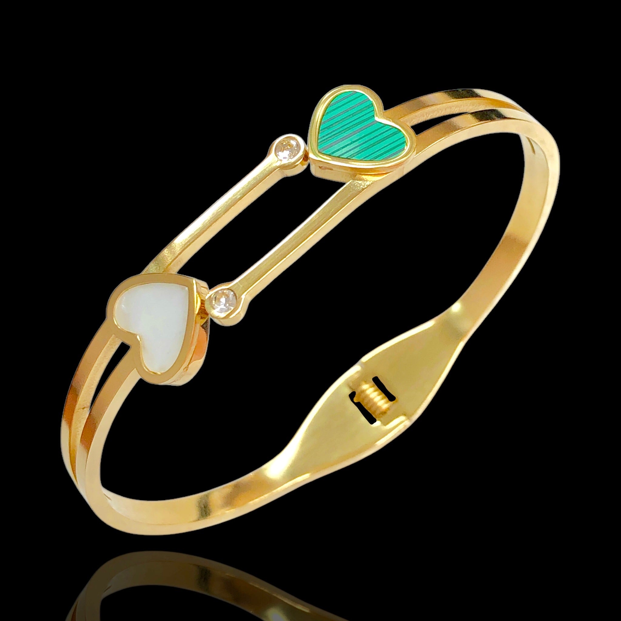 Stainless Steel Gold Filled Amelia Heart Bangle