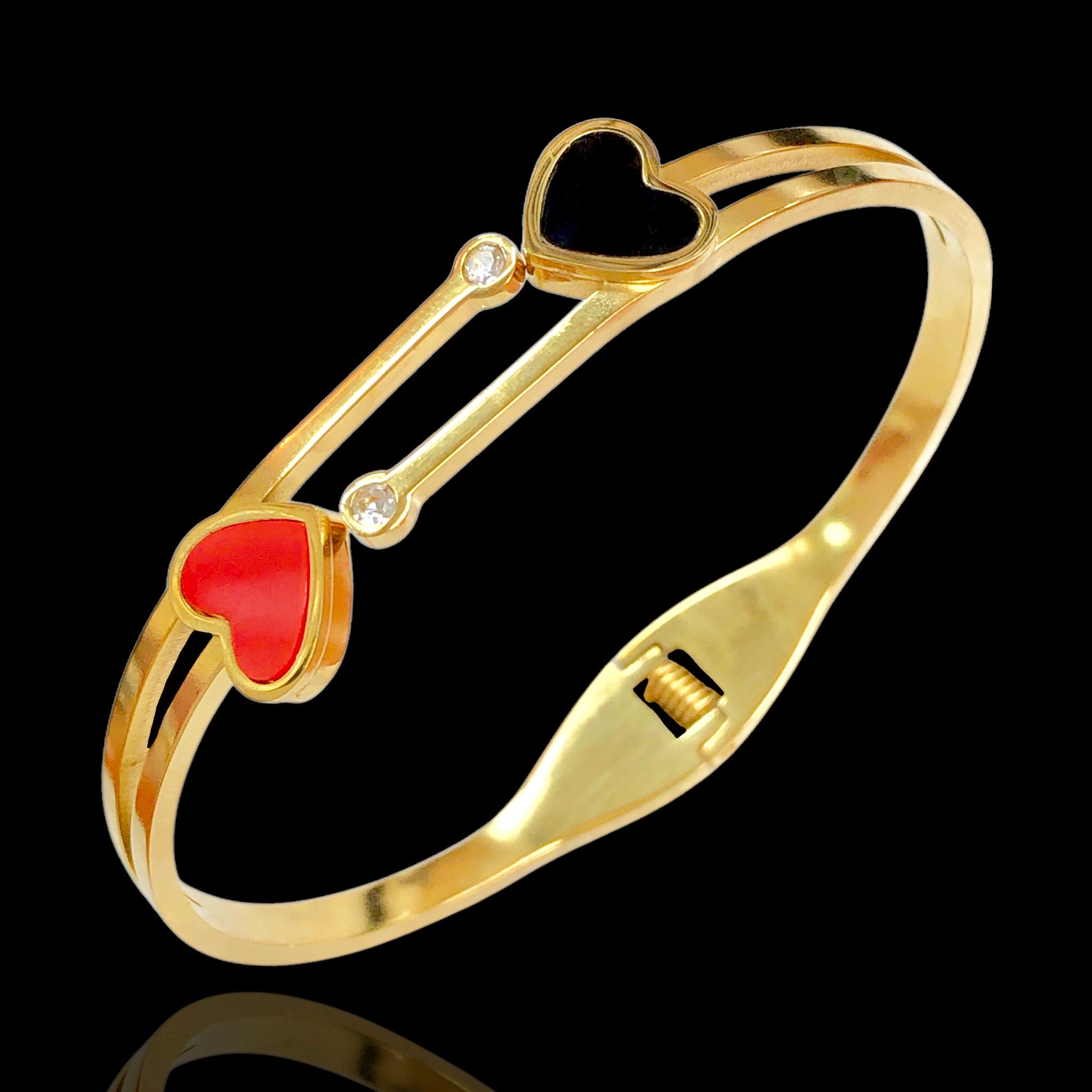 Stainless Steel Gold Filled Amelia Heart Bangle