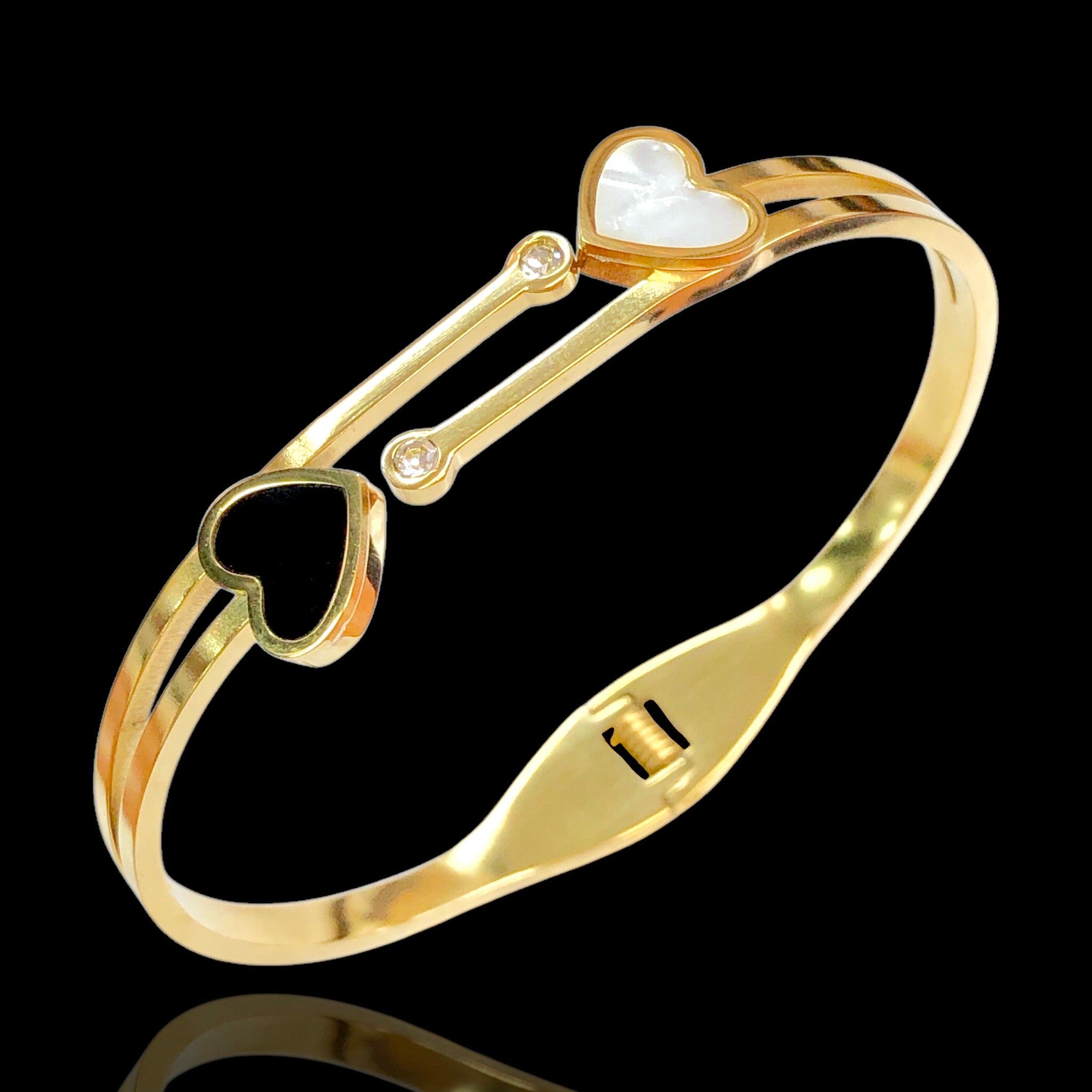 Stainless Steel Gold Filled Amelia Heart Bangle