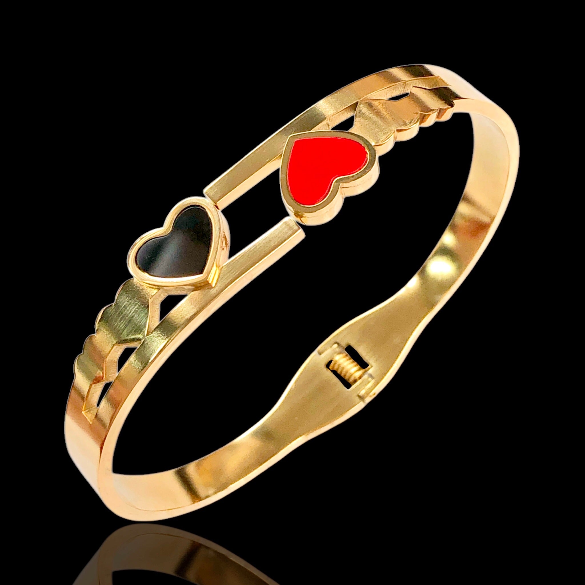 Stainless Steel Gold Filled Elizabeth Heart Bangle