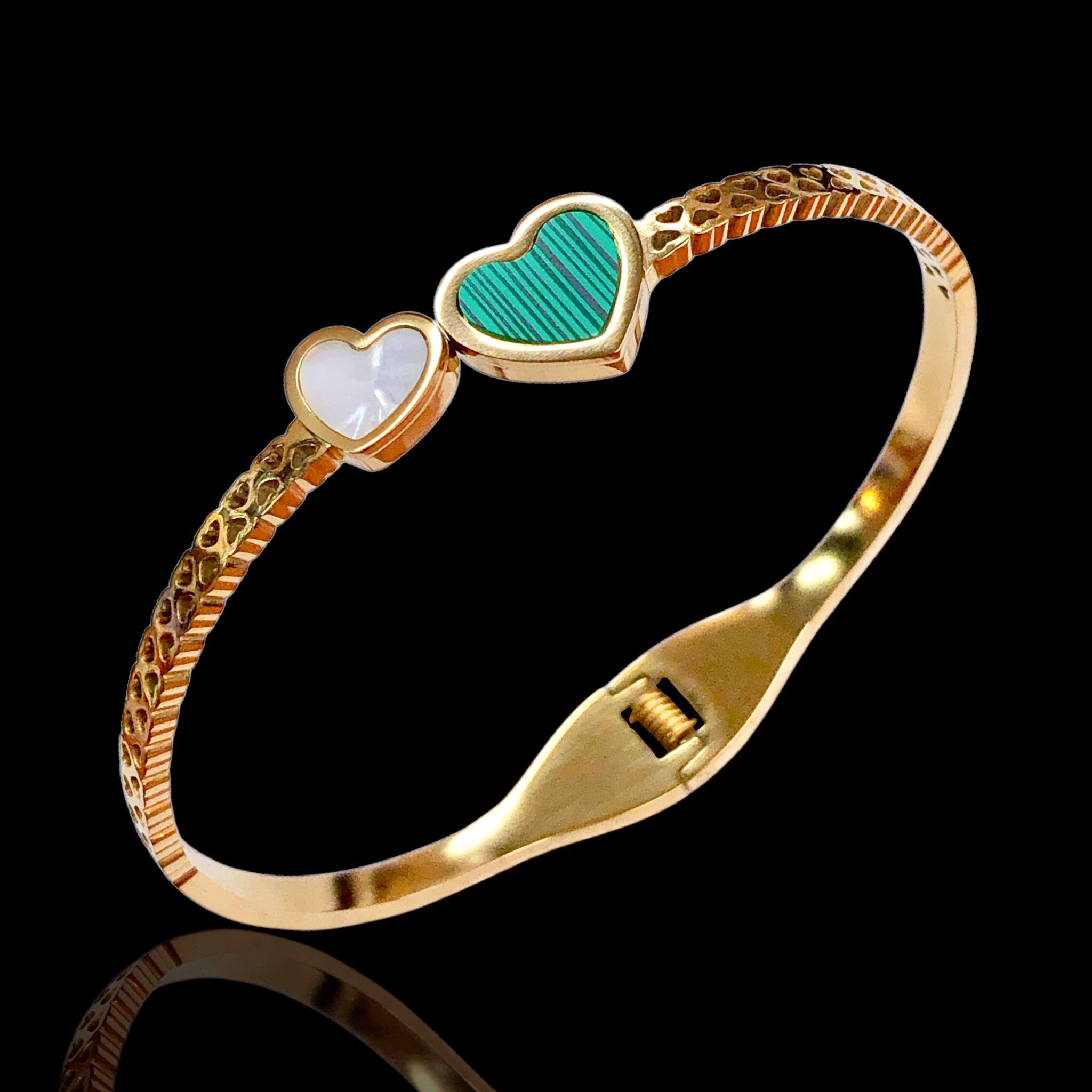 Stainless Steel Gold Filled Francine Heart Bangle