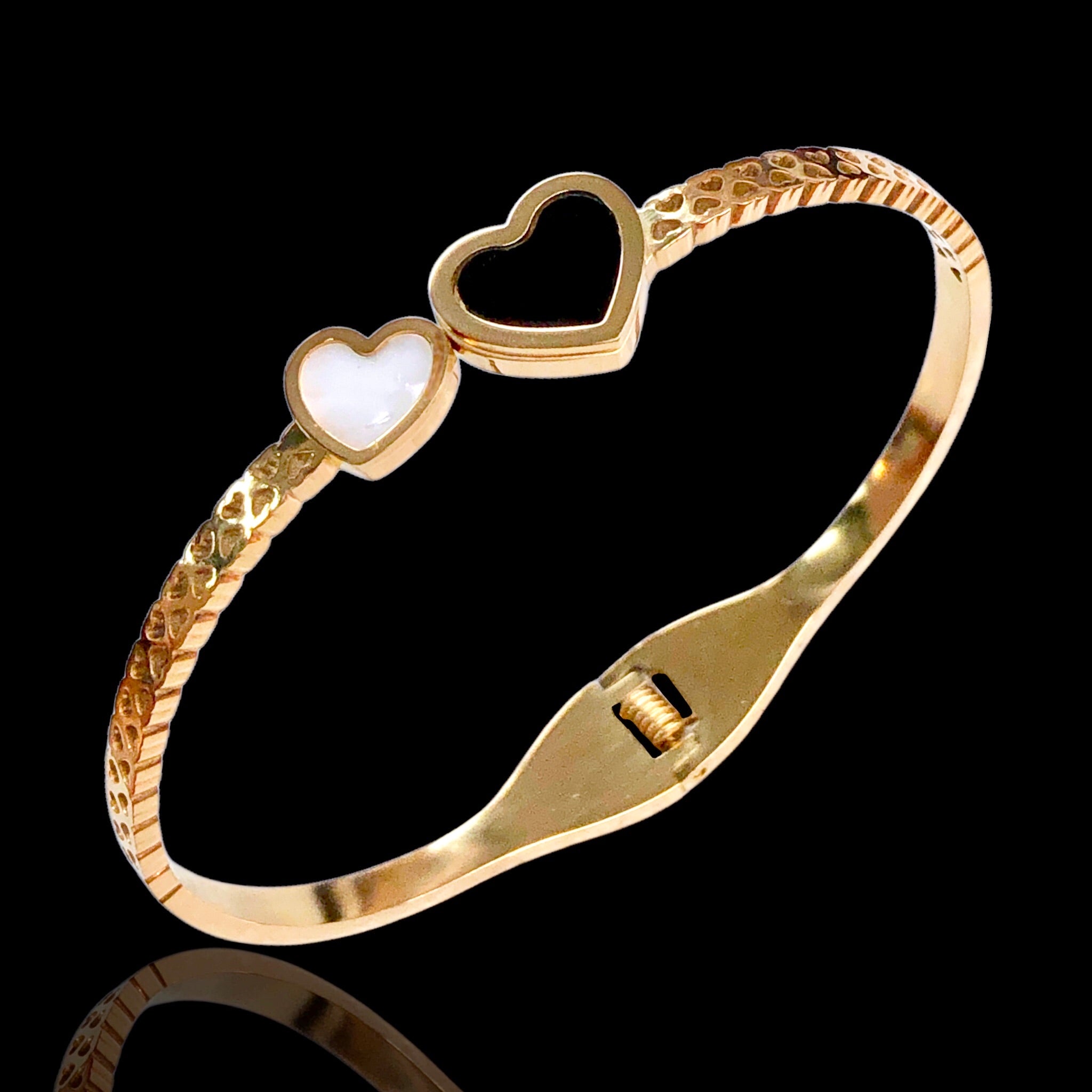 Stainless Steel Gold Filled Francine Heart Bangle