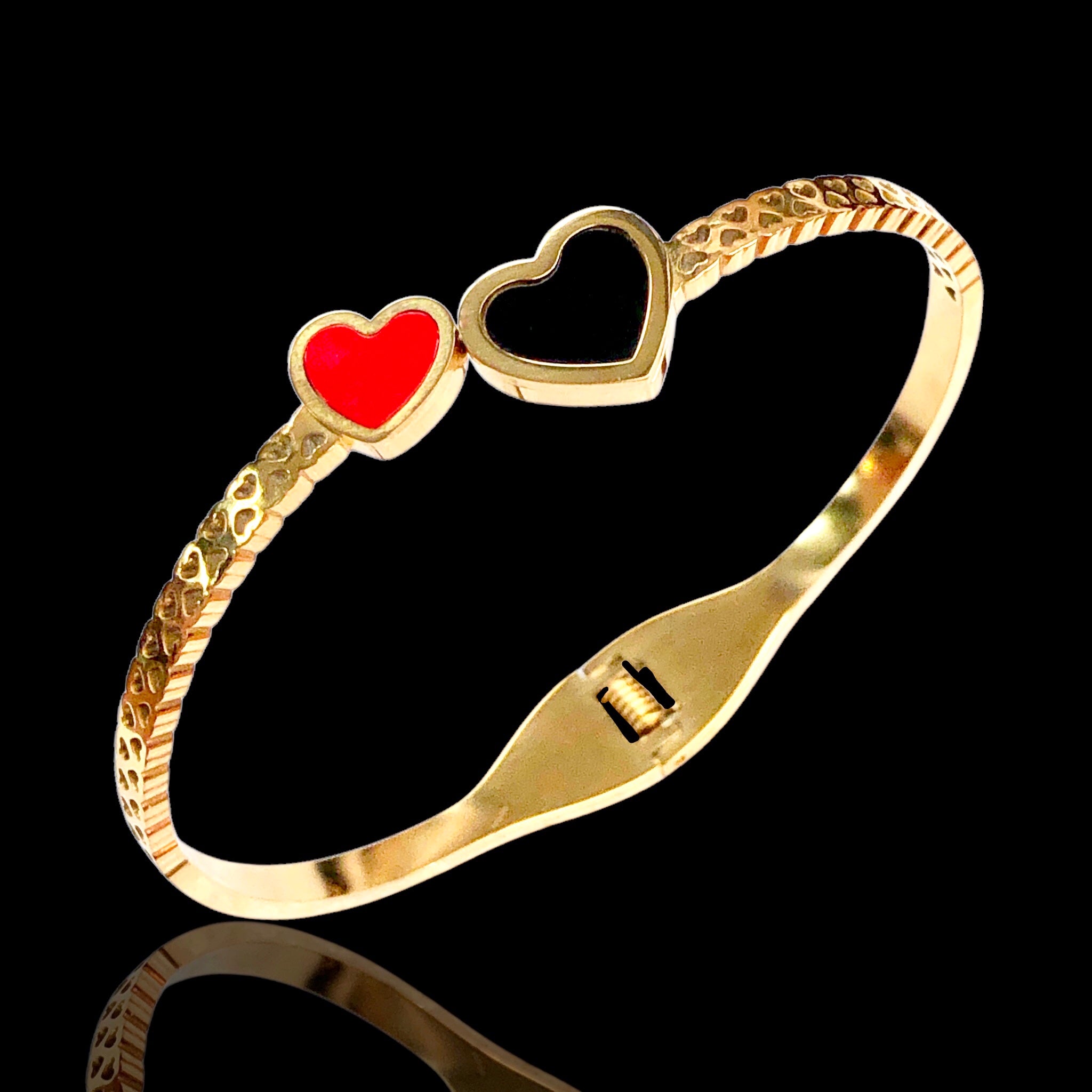 Stainless Steel Gold Filled Francine Heart Bangle