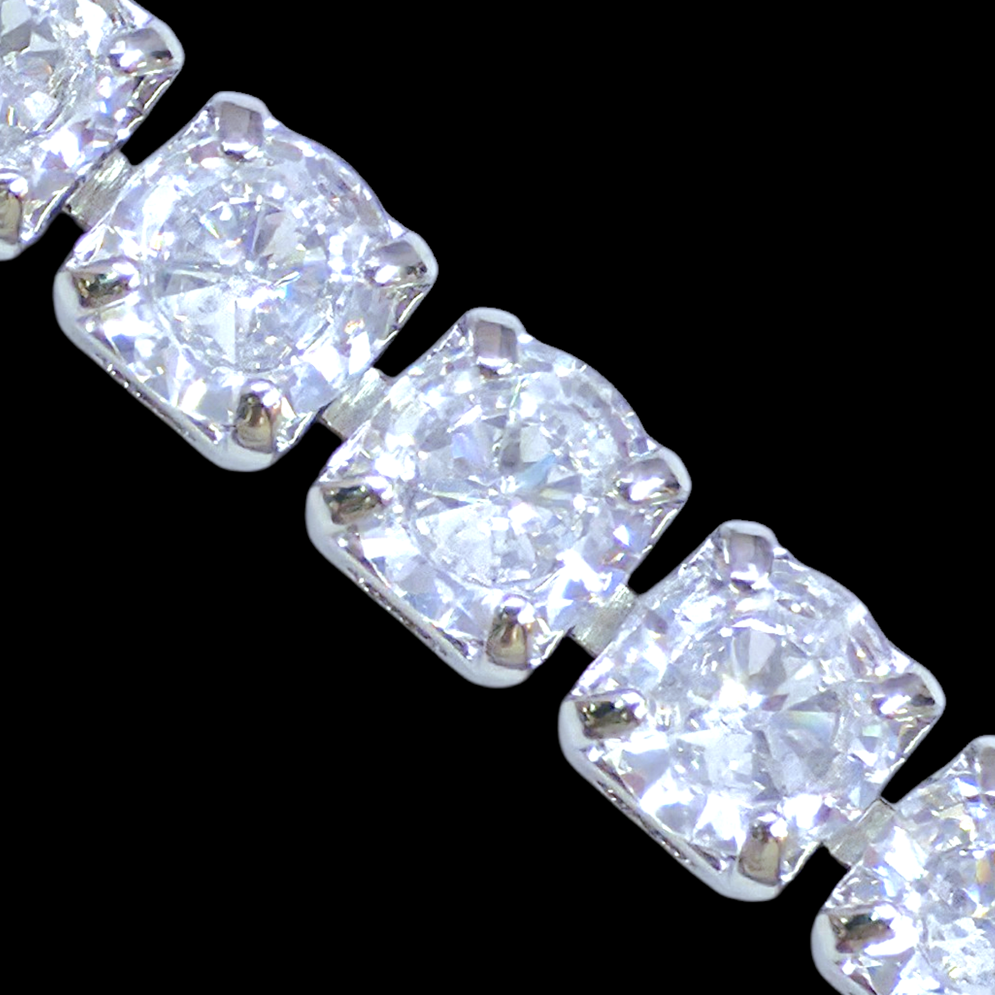 Rhodium Layered Parisian Classic Round CZ Tennis Bracelet