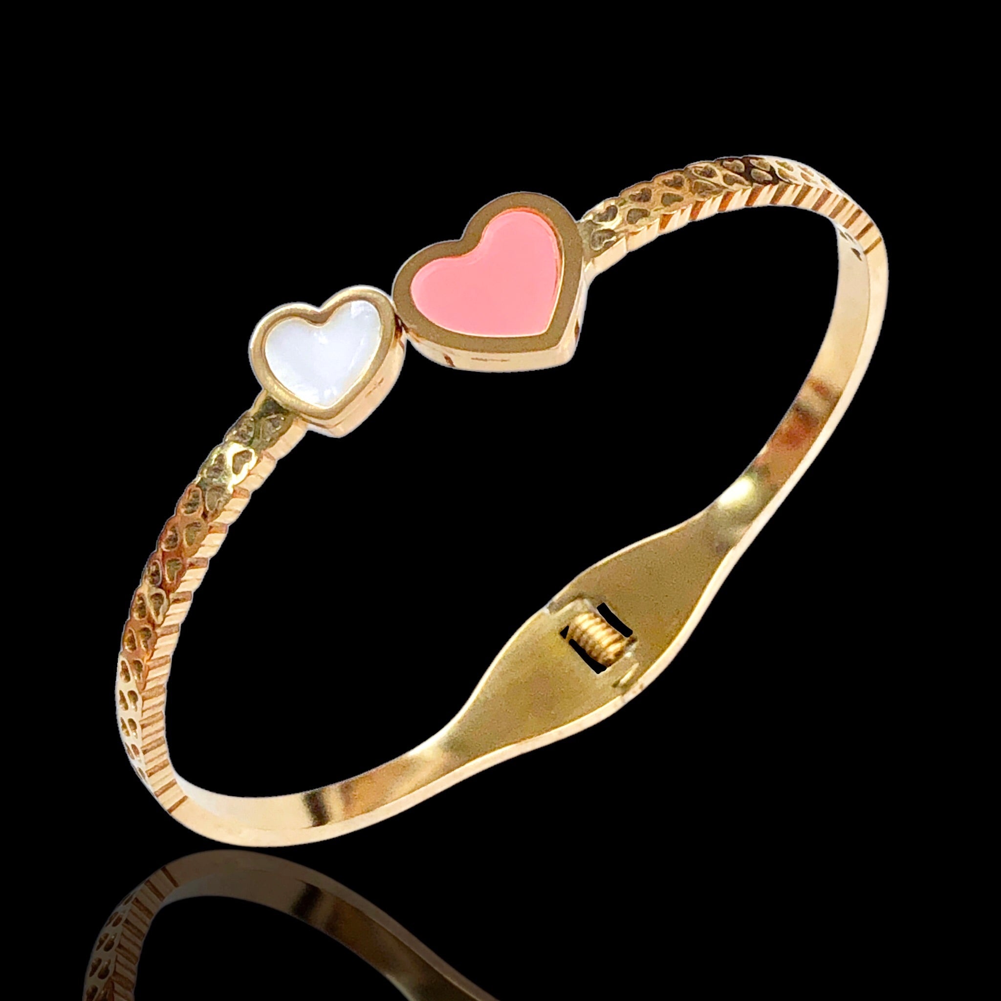 Stainless Steel Gold Filled Francine Heart Bangle