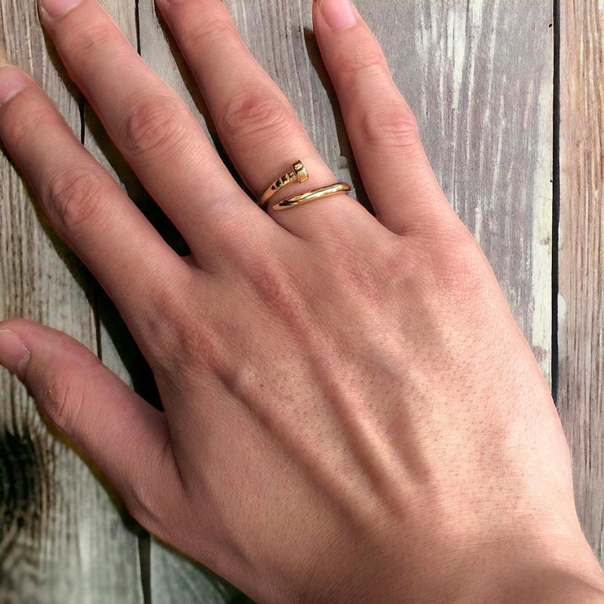 316L Stainless Steel Florentine Artisan Ring- kuania oro laminado