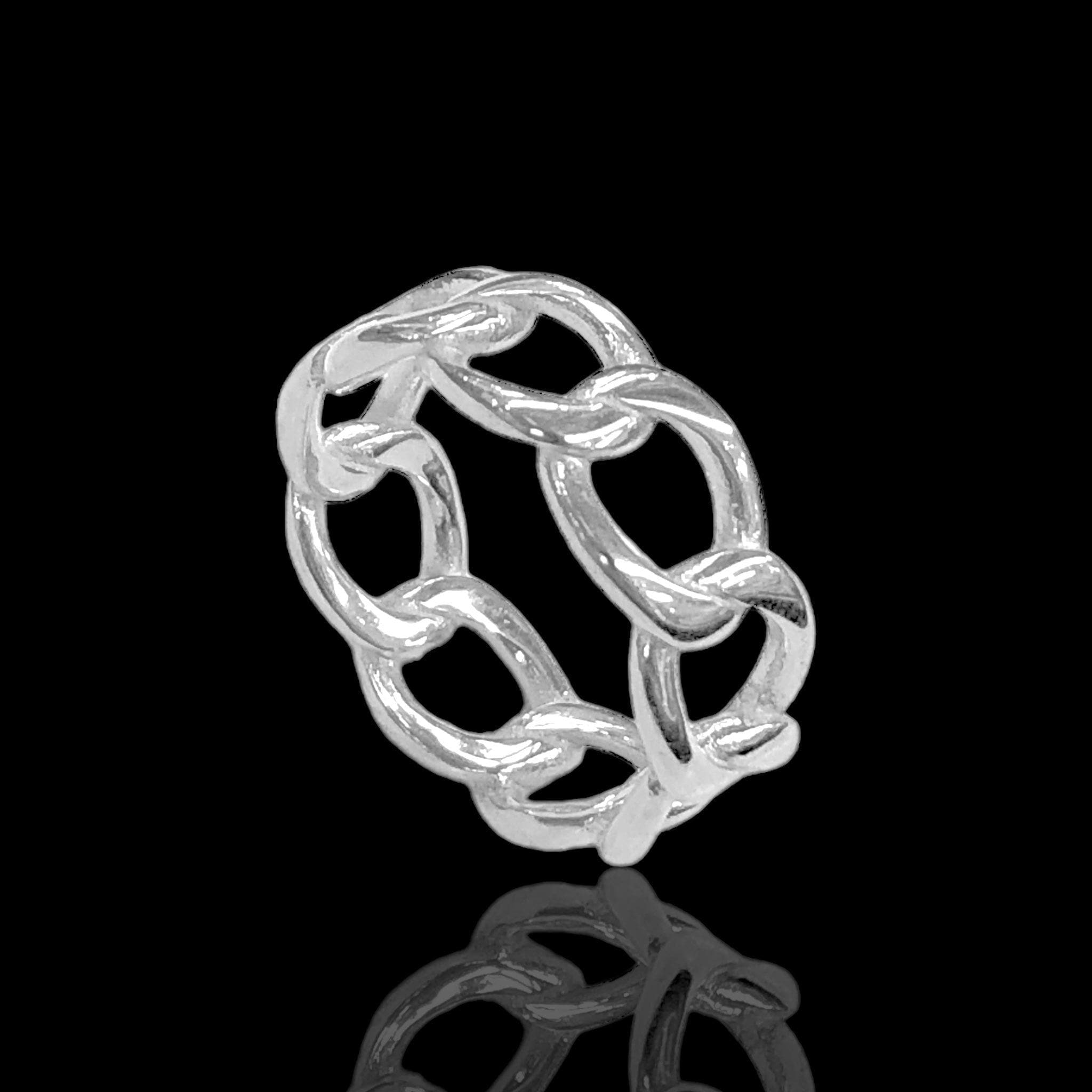 316L Stainless Steel Milano Cuban Chain Ring- kuania oro laminado