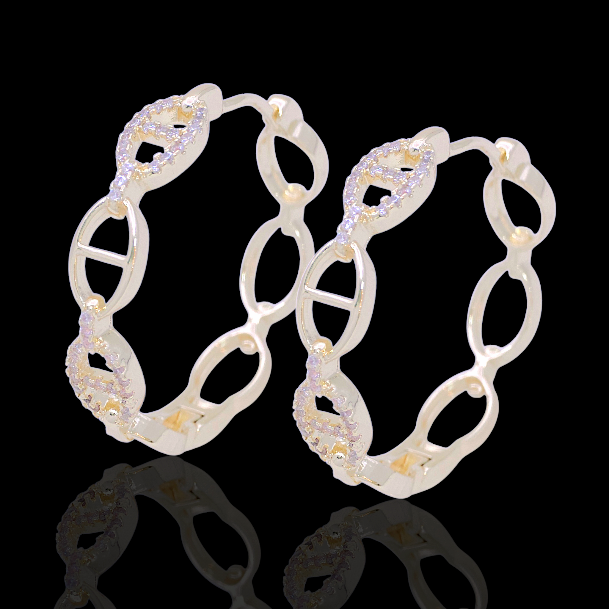 Valentino Sparkle CZ Hoop Earrings