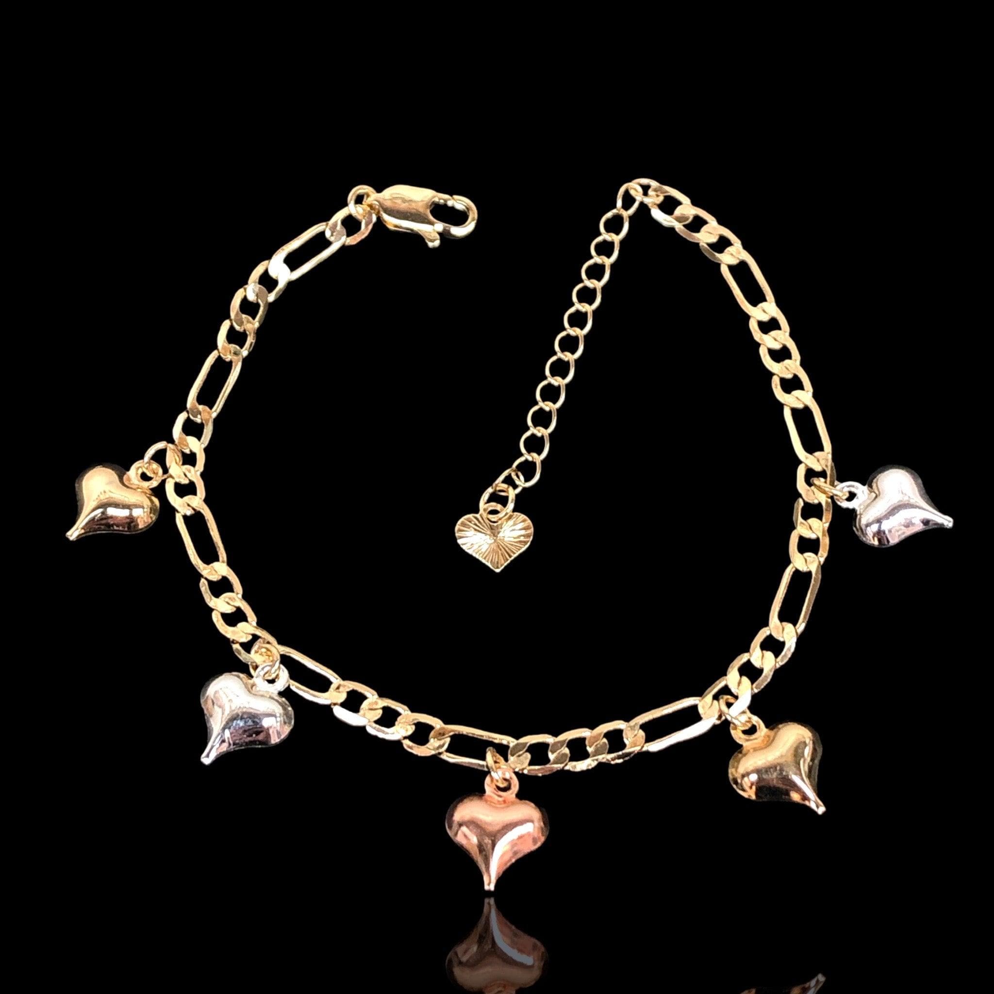 Gold Filled Oro Laminado Holy Rose Blossom Charm Bracelet