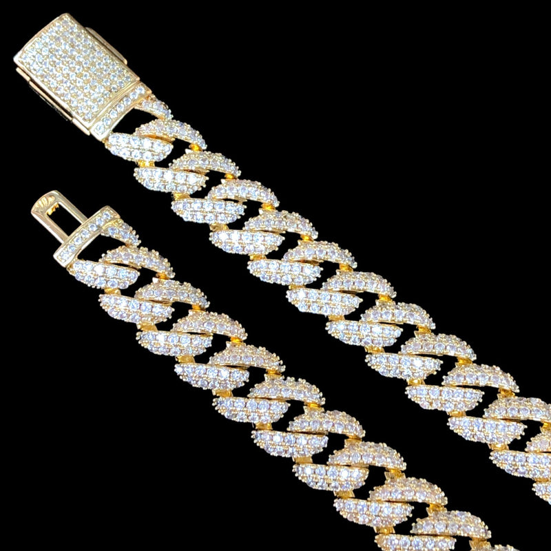 18K Gold-Filled 10mm Icy Miami Cuban Chain -18K Gold Filled Oro Laminado CHAIN - KUANIA