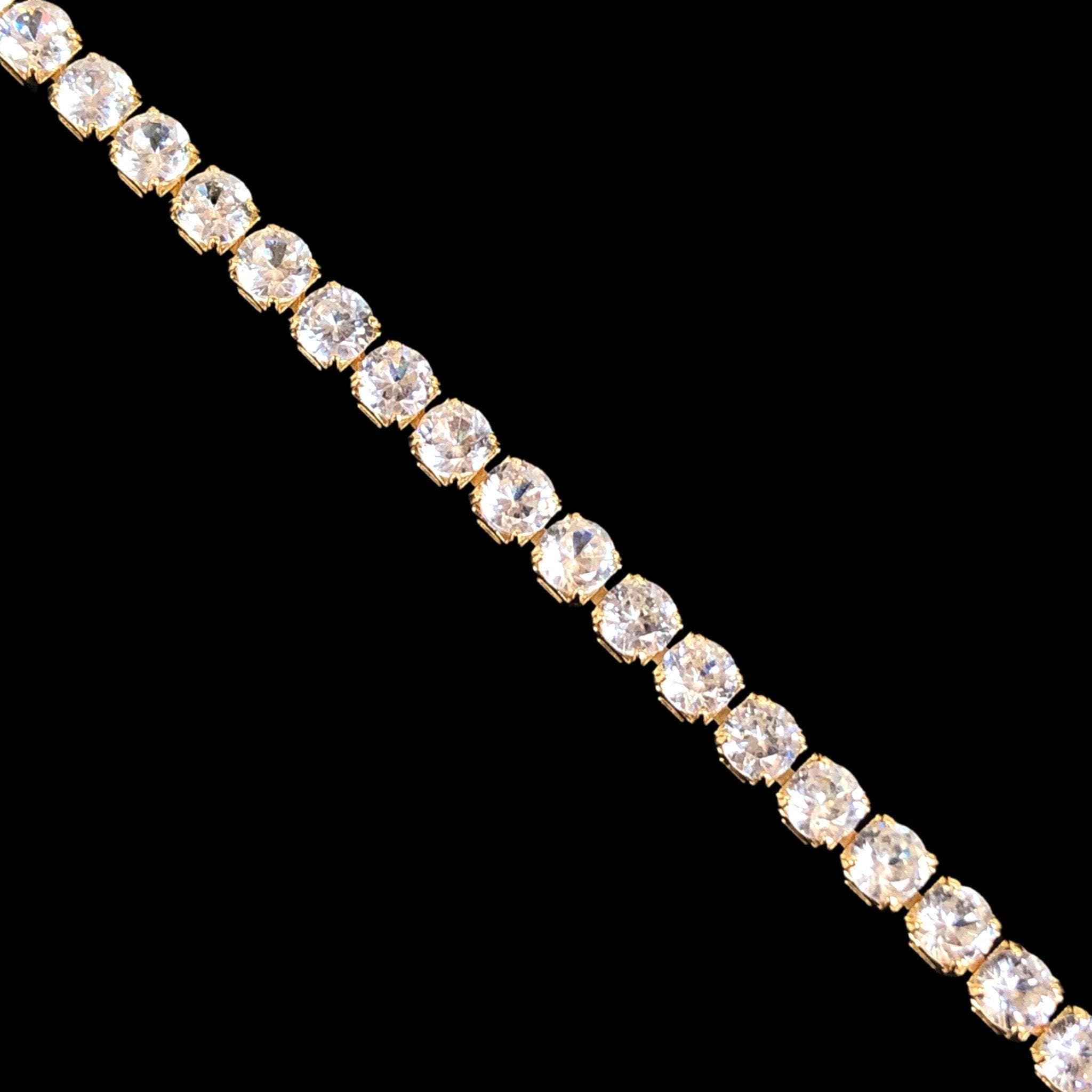 18K Gold Filled 4mm CZ Tennis Necklace -18K Gold Filled Oro Laminado CHAIN, NEW - KUANIA