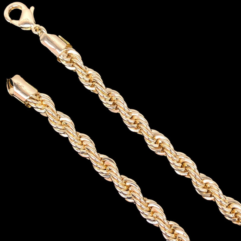 18K Gold-Filled 6mm Rope Chain (Pack of 3) -18K Gold Filled Oro Laminado CHAIN - KUANIA