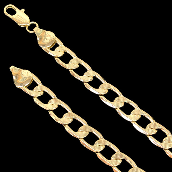 18K Gold-Filled 9mm Cuban Chain w/ Diamond Cut (Pack of 2) -18K Gold Filled Oro Laminado CHAIN - KUANIA