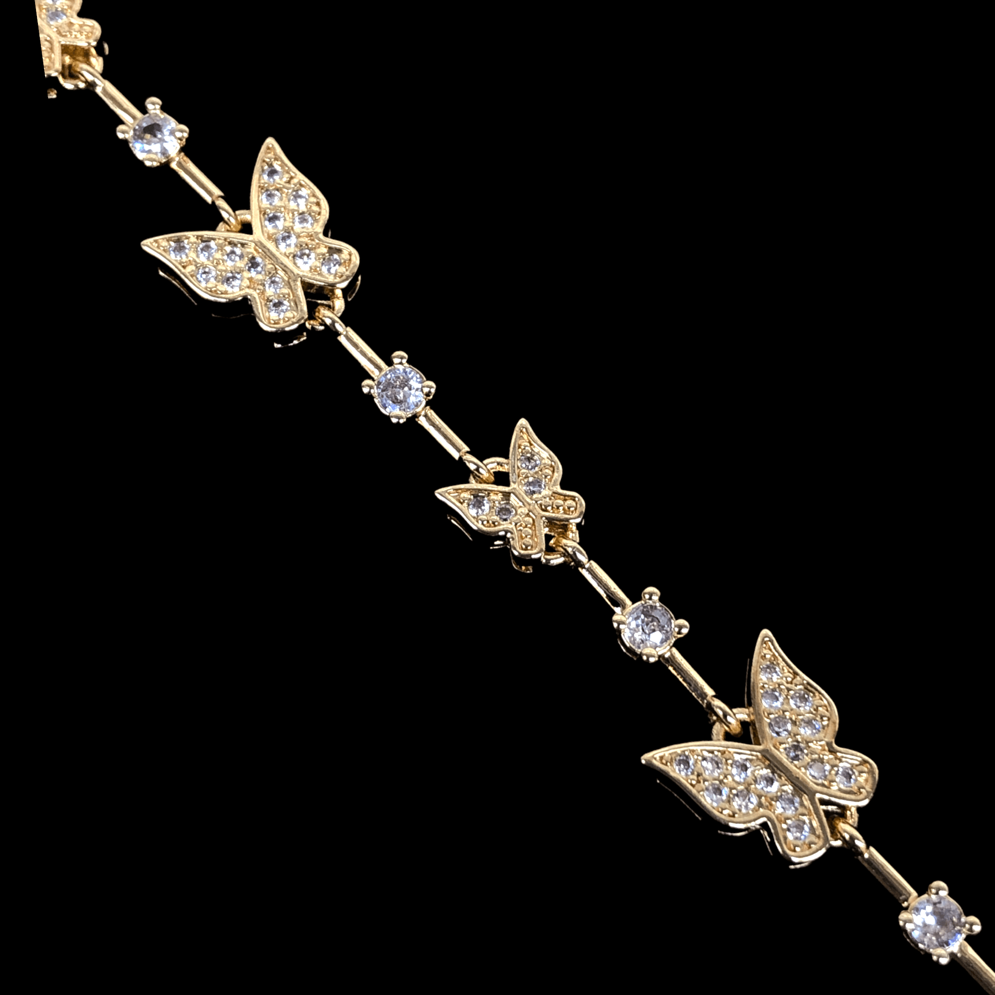 18k Gold-Filled CZ Monarch Butterfly Bracelet- KUANIA ORO LAMINADO