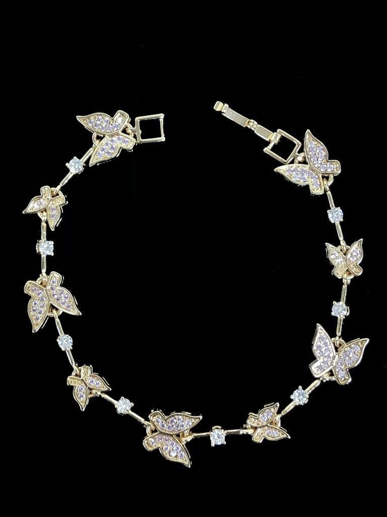 18k Gold-Filled CZ Monarch Butterfly Bracelet- KUANIA ORO LAMINADO