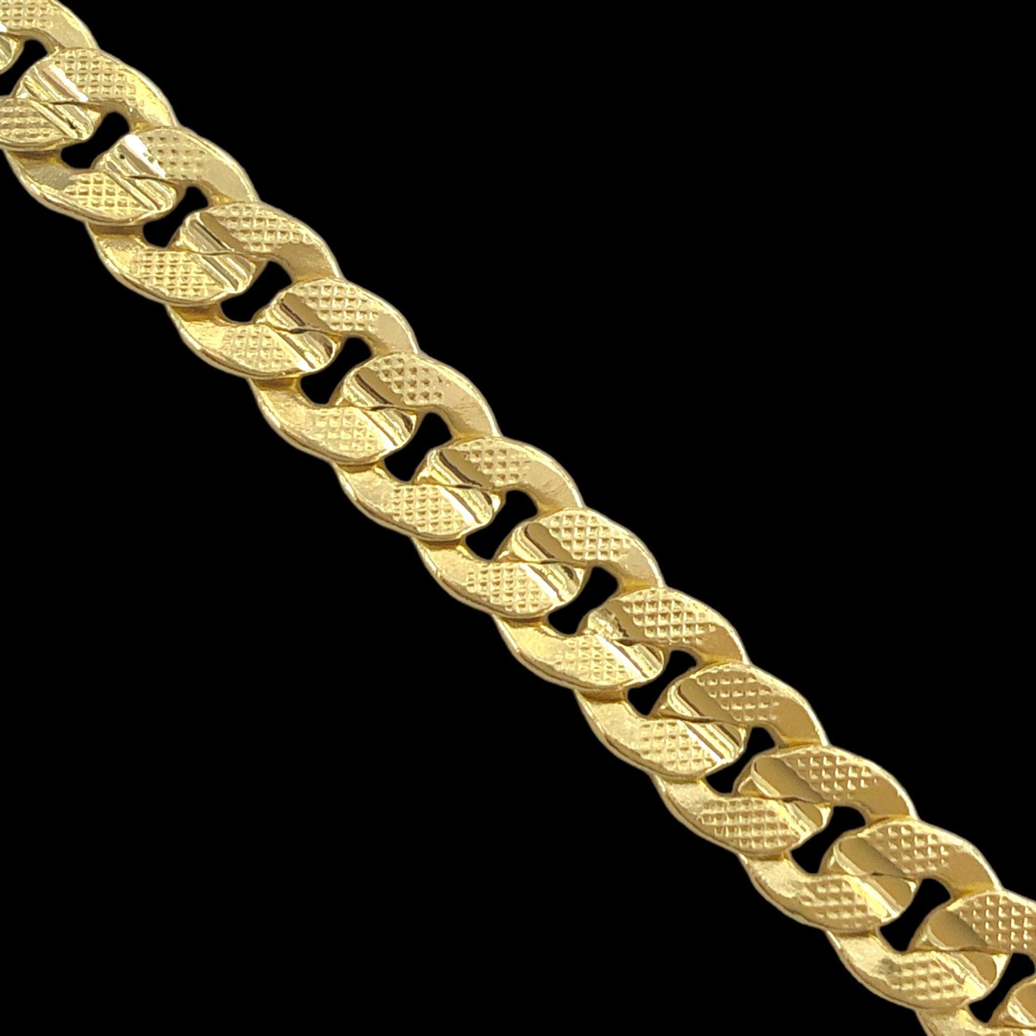 18K Gold-Filled 8.6mm Round Miami Cuban Chain Bracelet -kuania oro laminado