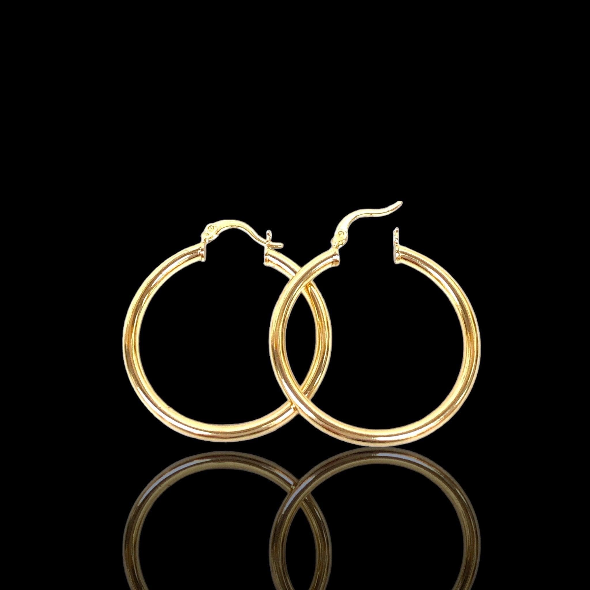 Oro Laminado Gold Filled Classic Hoop Earrings