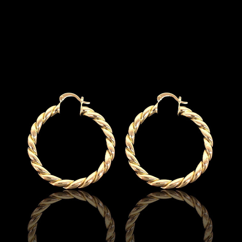 OLE 0407 -18K Gold Filled Oro Laminado EARRINGS, NEW - KUANIA