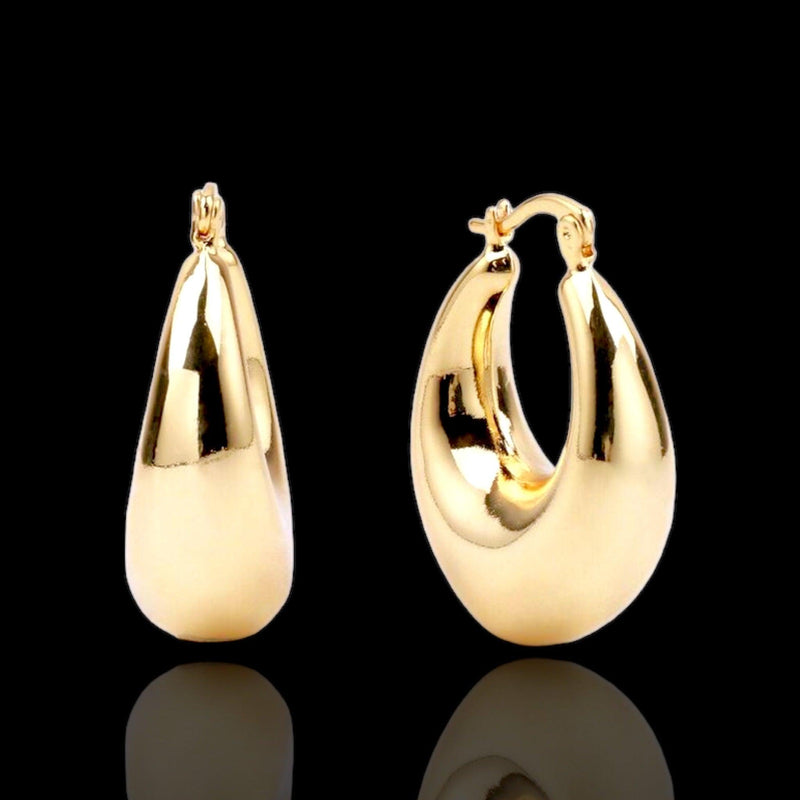OLE 0429 -18K Gold Filled Oro Laminado EARRINGS, NEW - KUANIA
