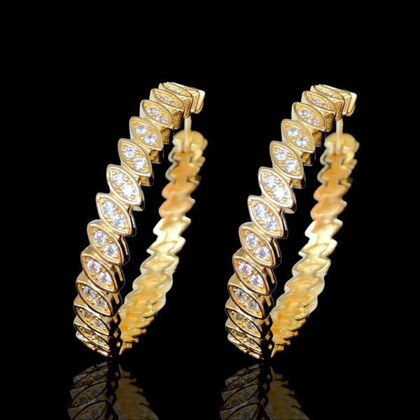 OLE 0451 -18K Gold Filled Oro Laminado EARRINGS, NEW - KUANIA