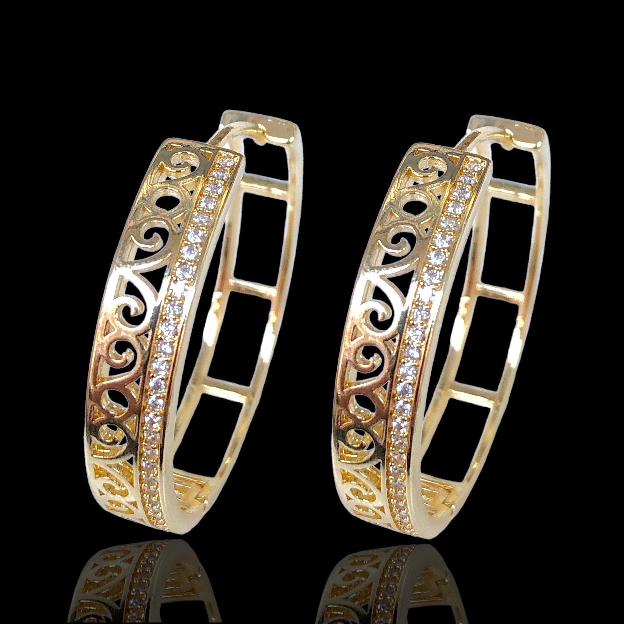 OLE 0453 -18K Gold Filled Oro Laminado EARRINGS - KUANIA