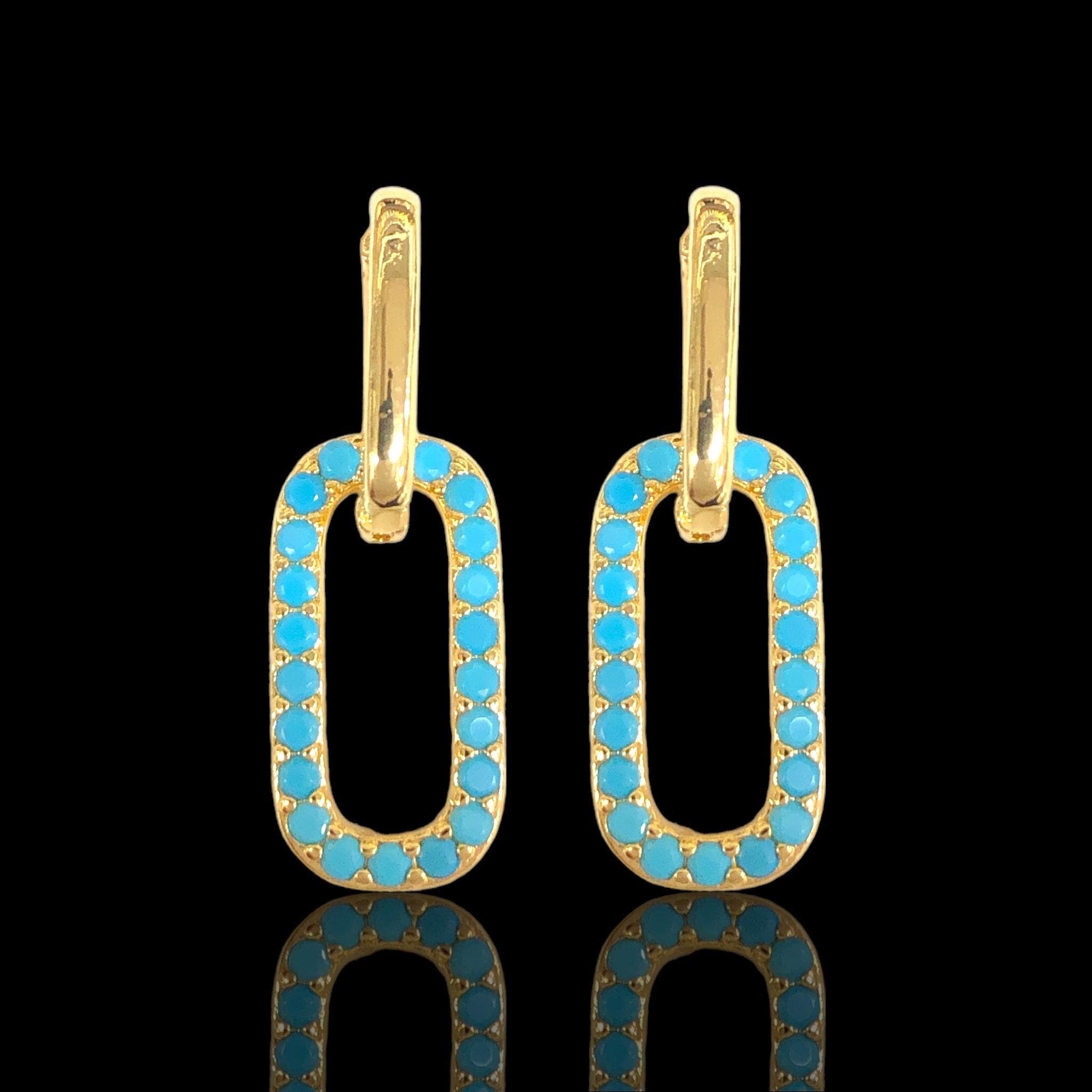 OLE 0457 -18K Gold Filled Oro Laminado EARRINGS, NEW - KUANIA