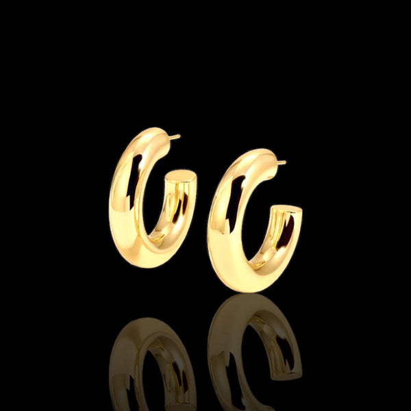 OLE 0489 -18K Gold Filled Oro Laminado EARRINGS, NEW - KUANIA