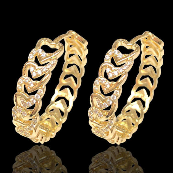 OLE 0503 -18K Gold Filled Oro Laminado EARRINGS, NEW - KUANIA