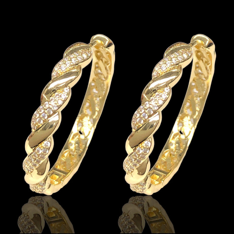 OLE 0506 -18K Gold Filled Oro Laminado EARRINGS, NEW - KUANIA