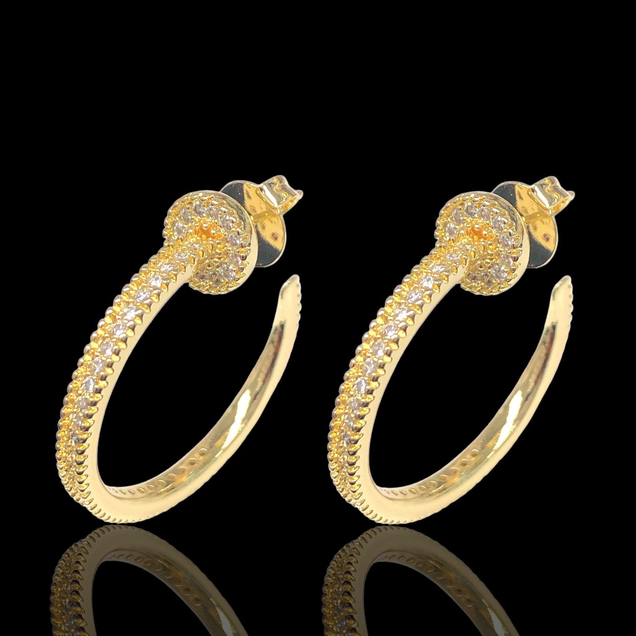 OLE 0559 -18K Gold Filled Oro Laminado EARRINGS, NEW - KUANIA
