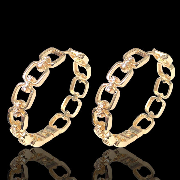 OLE 0561 -18K Gold Filled Oro Laminado EARRINGS, NEW - KUANIA