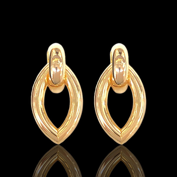 OLE 0566 -18K Gold Filled Oro Laminado EARRINGS, NEW - KUANIA