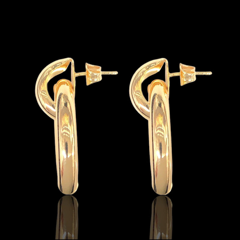 OLE 0566 -18K Gold Filled Oro Laminado EARRINGS, NEW - KUANIA