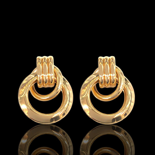 OLE 0571 -18K Gold Filled Oro Laminado EARRINGS, NEW - KUANIA