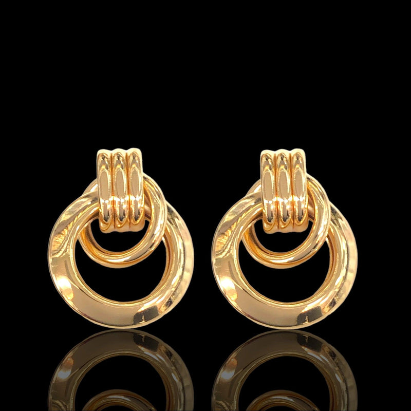 OLE 0571 -18K Gold Filled Oro Laminado EARRINGS, NEW - KUANIA