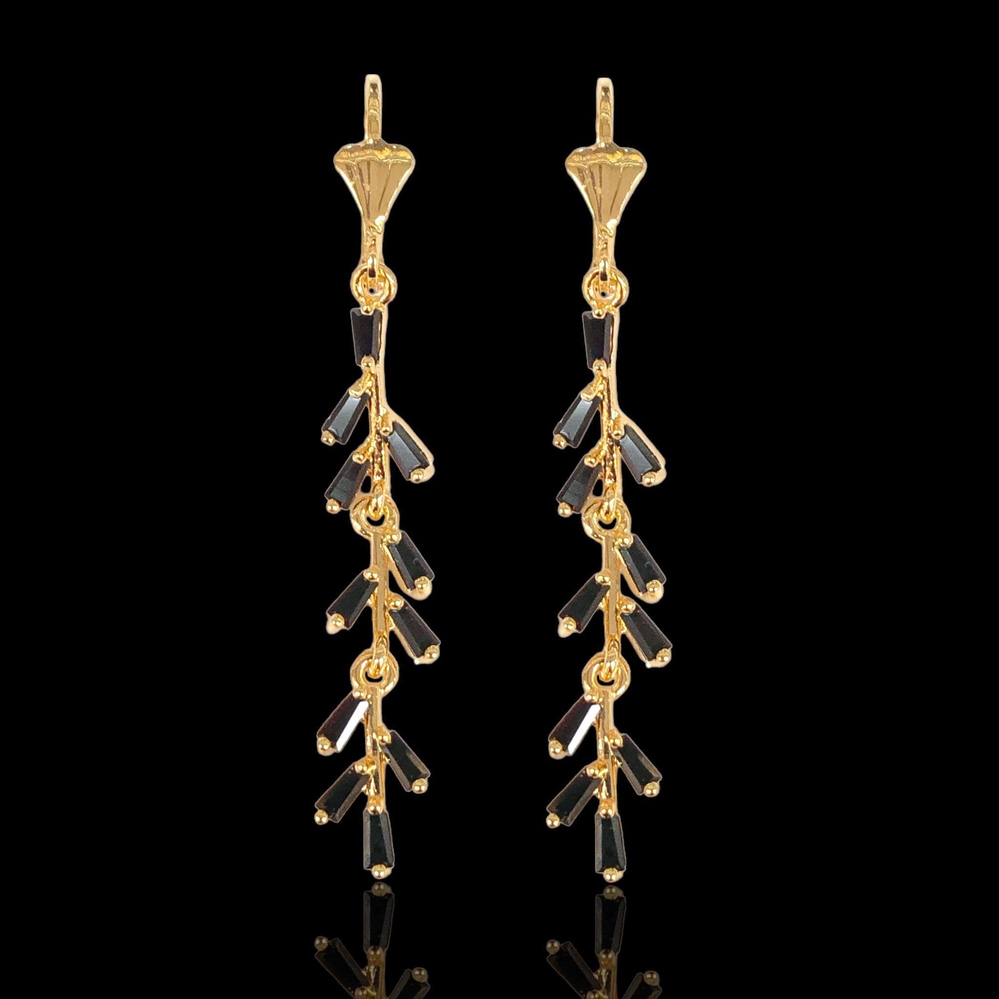 18K Gold Filled Oro Laminado Norway Frozen CZ Dangle Earrings