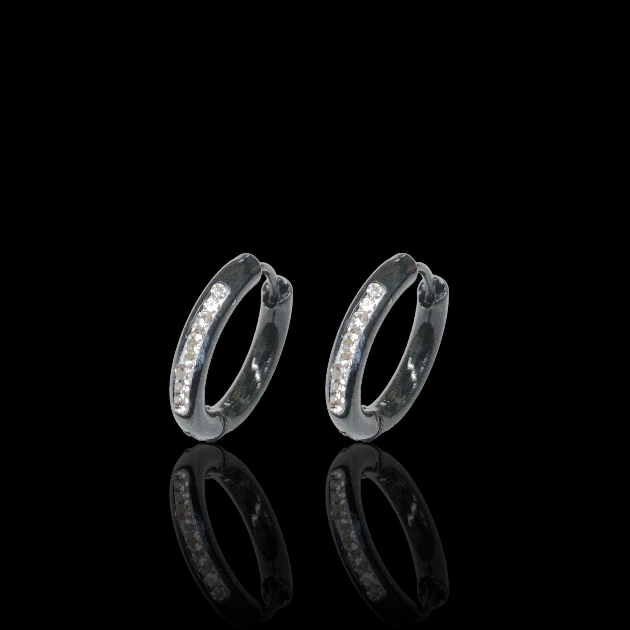 OLE 0621 316L Stainless Steel Minimalist CZ Huggie Earrings