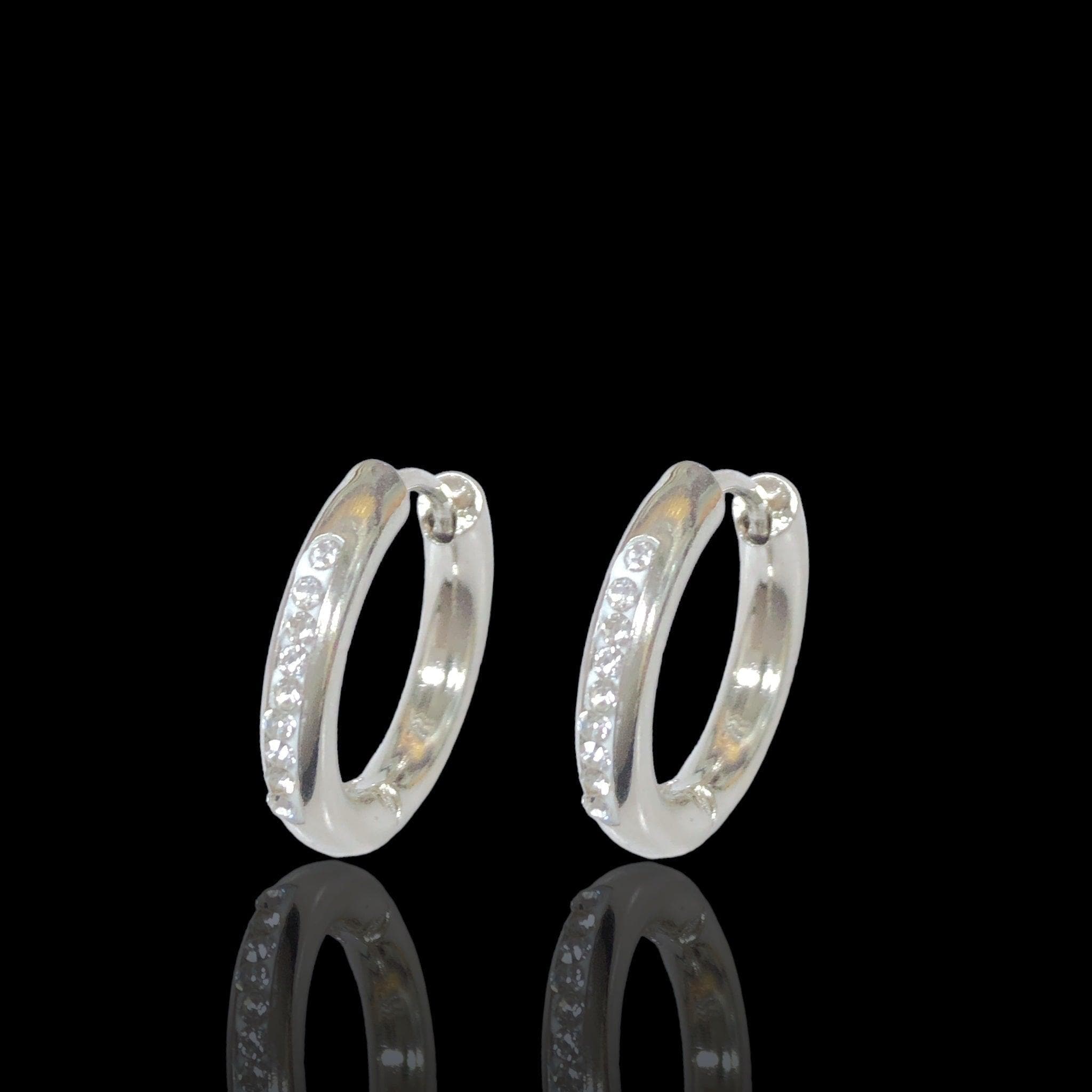 OLE 0621 316L Stainless Steel Minimalist CZ Huggie Earrings