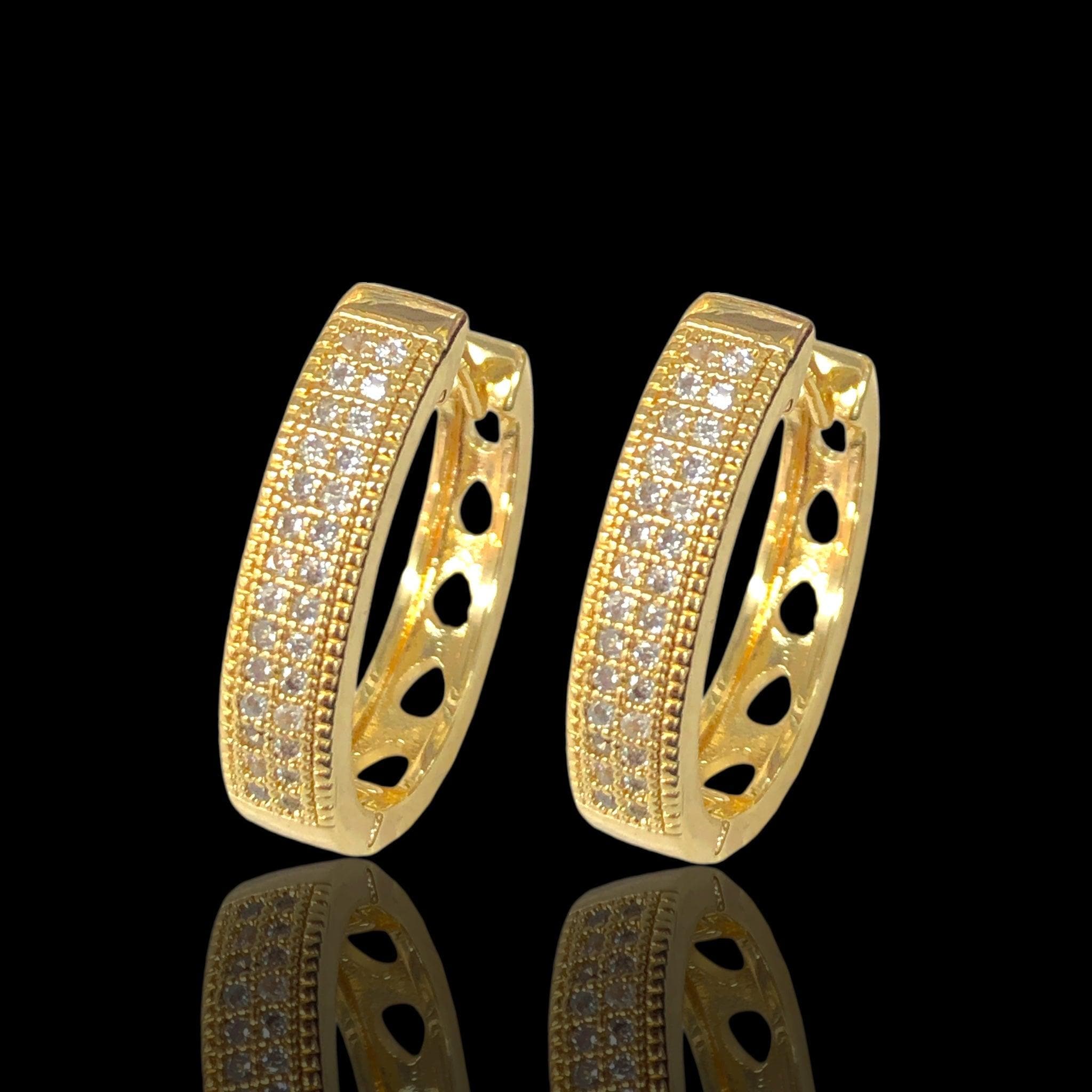18K Gold Filled Notre Dame CZ Earrings- kuania oro lamindo