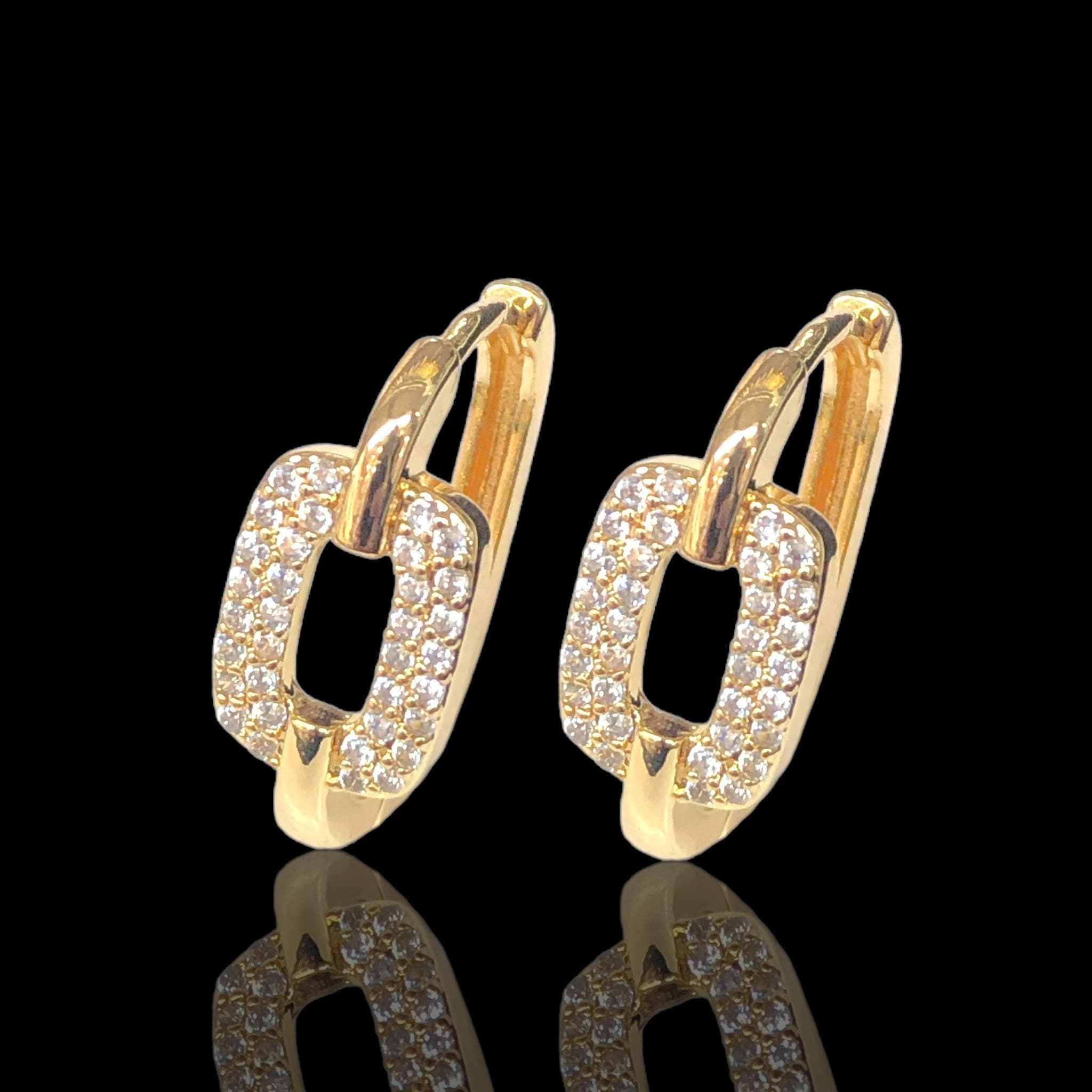 18K Gold Filled Norway Chic CZ Earrings- kuania oro laminado