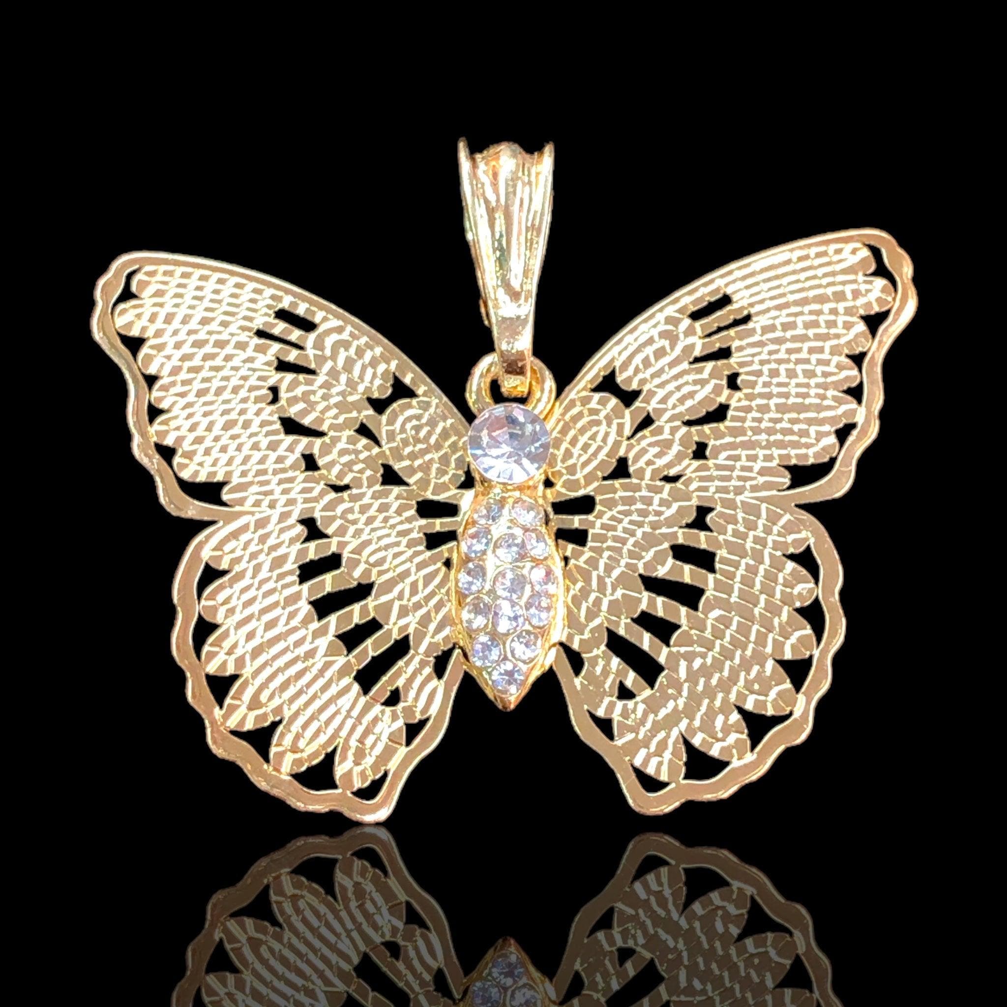 18K Gold Filled Wild Forest Butterfly Pendant - Kuania Oro Laminado