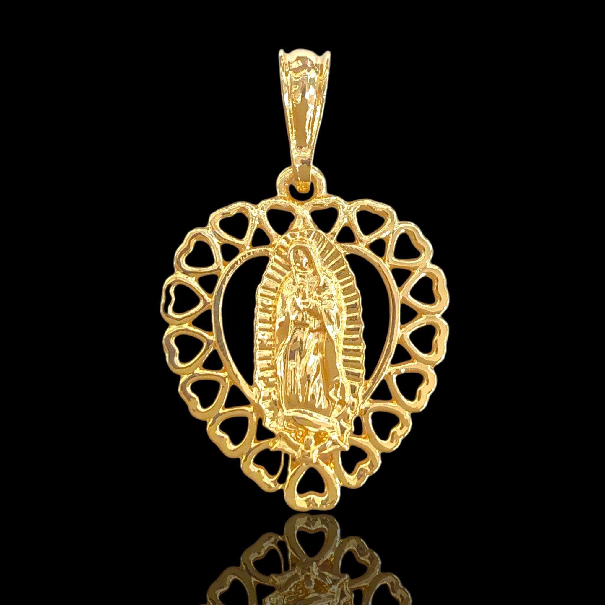 OLP 0491 18K Gold Filled Guadalupe Eternal Heart Pendant-kuania oro laminado