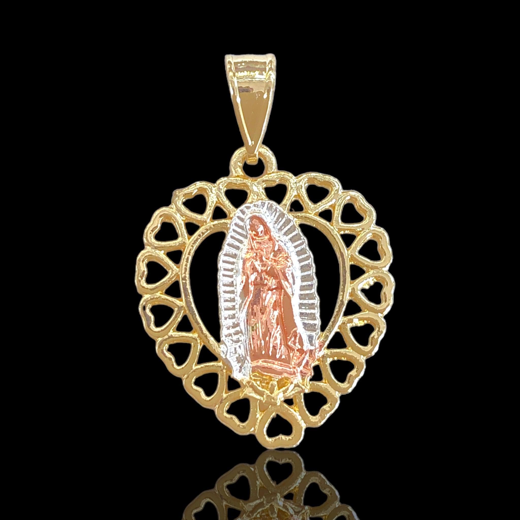 18K Gold Filled Guadalupe Eternal Heart Pendant kuania oro laminado