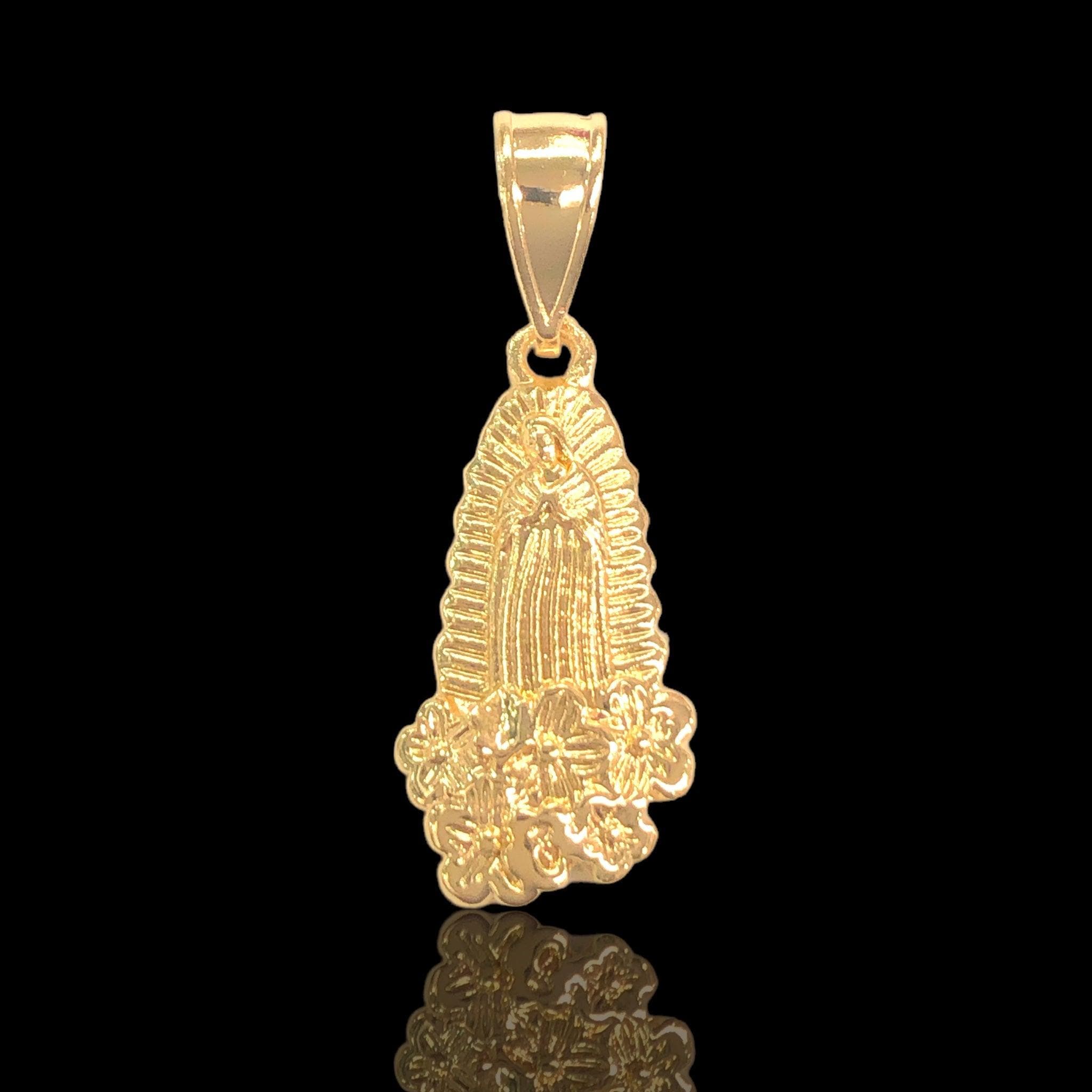 18K Gold Filled Guadalupe Eternal Flower Pendant- kuania oro lamiando